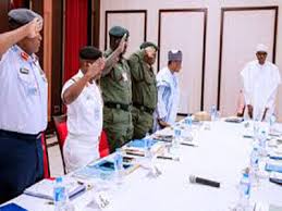 Buhari with Service Chiefs