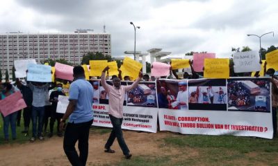 Protesters Demand The Arrest Of Lagos State Ex-Gov Bola Tinubu.