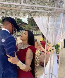 Actress, Angela Okorie Weds fiance Desmond in a romantic beach wedding (Photos)