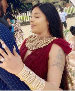 Actress, Angela Okorie Weds fiance Desmond in a romantic beach wedding (Photos)