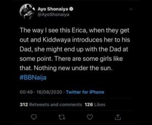 Erica might end up with Kiddwaya’s father – Filmmaker Ayo Shonaiya