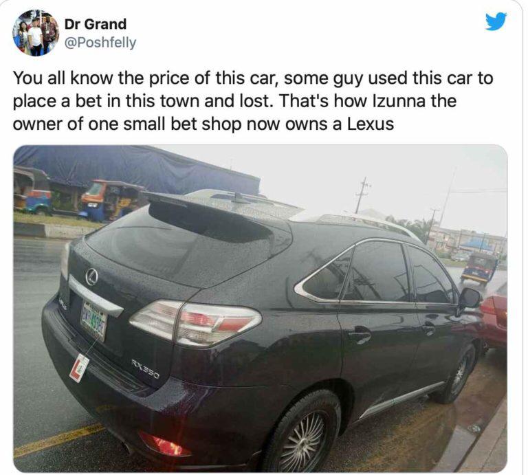 Man Loses His Lexus SUV After Using It To Place Bet In Anambra