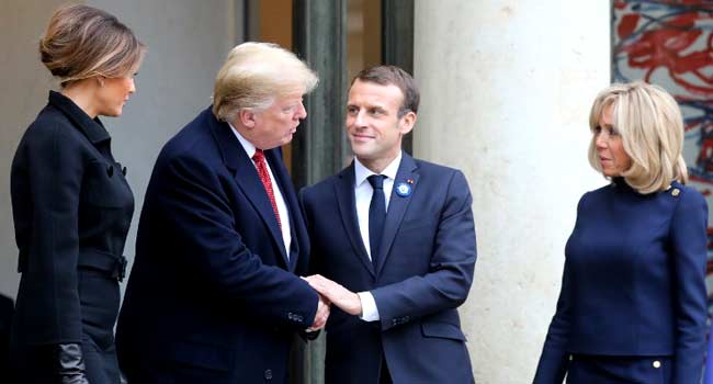 Trump Wishes Macron Speedy Recovery From COVID-19