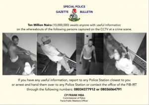 Police Announce ₦10m Reward For Information On Suspects