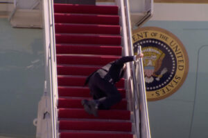 US President Biden falls