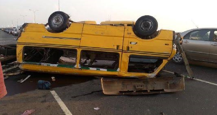 Passengers Escape Death As Bus Somersaults On Third Mainland Bridge