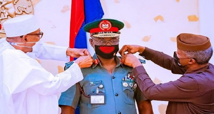 BREAKING: President Buhari Decorates New Chief Of Army Staff