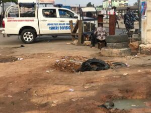 [PHOTOS] Armed Policemen Takes Over Ojota, Ahead Of Scheduled Yoruba Nation Rally