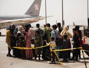 People frantic at Kubul Airport to leave AFGHANISTAN. President Biden has promised Evacuation. Credit: AP