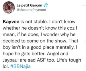 BBNaija Season 6: “Kayvee Needs Psychological Evaluation”- Housemates