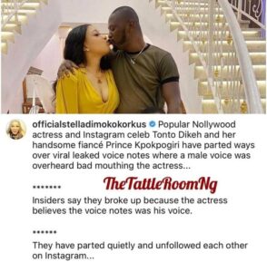 Again, Tonto Dikeh's Relationship Crashes