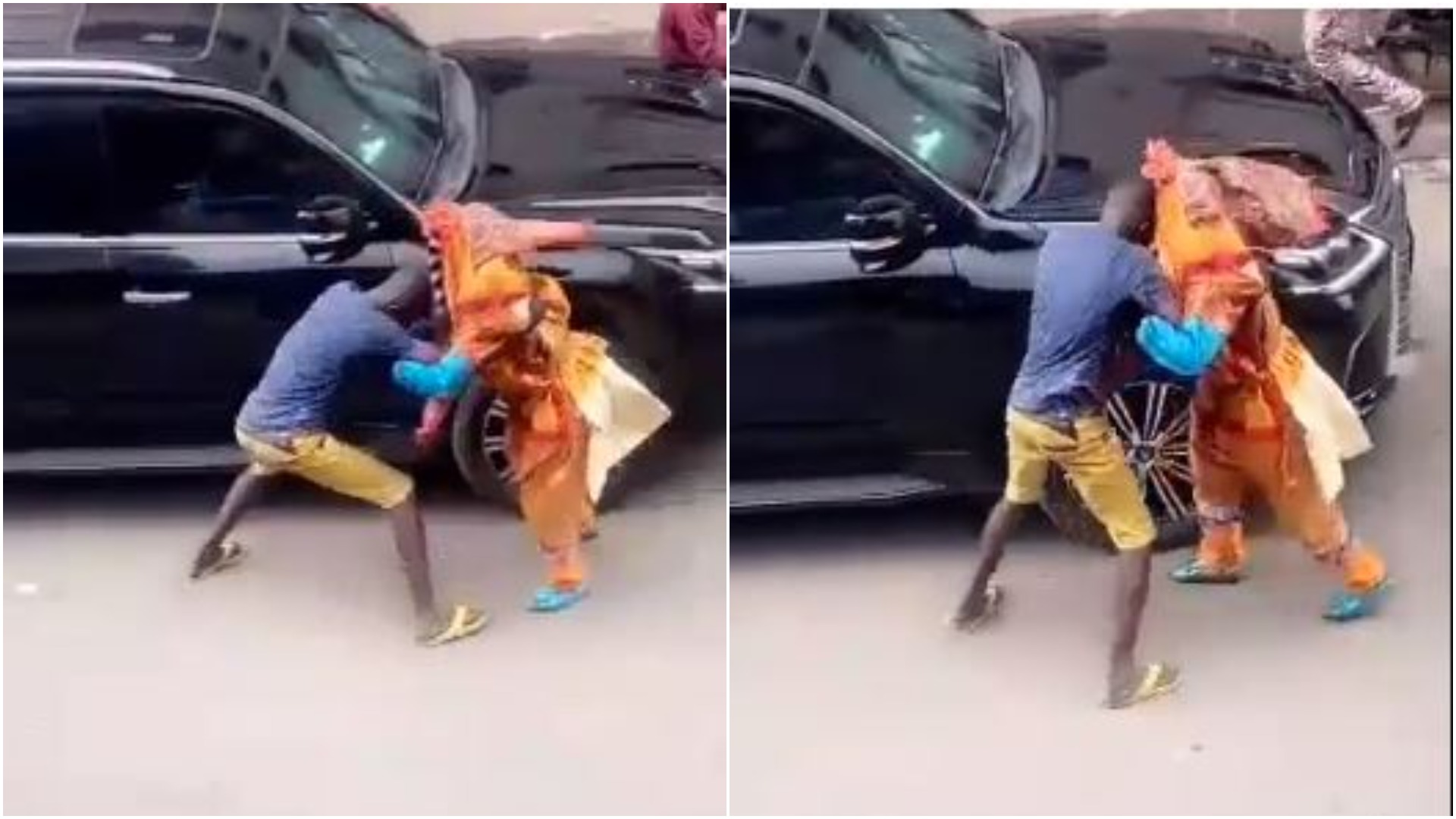 Man Beats Masquerade After Assaulting Him In Lagos (Video)