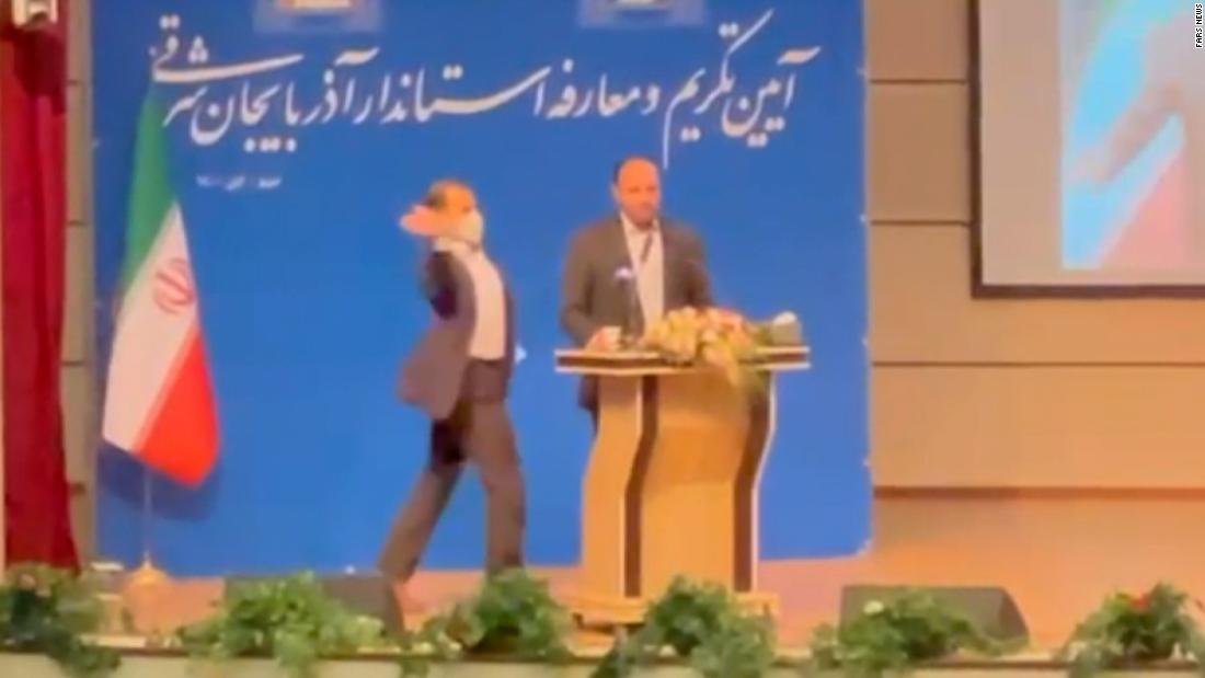 VIDEO: Moment Iranian Governor Got Slapped During Public Speech