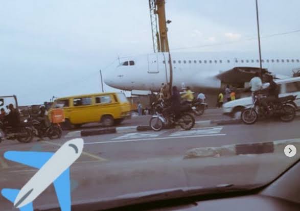 Plane Towed On Lagos Road