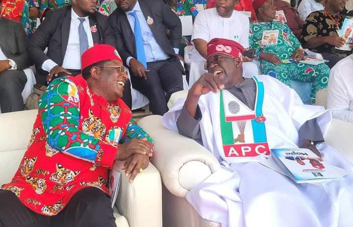 Ebonyi State Governor, David Umahi and APC presidential candidate, Bola Tinubu