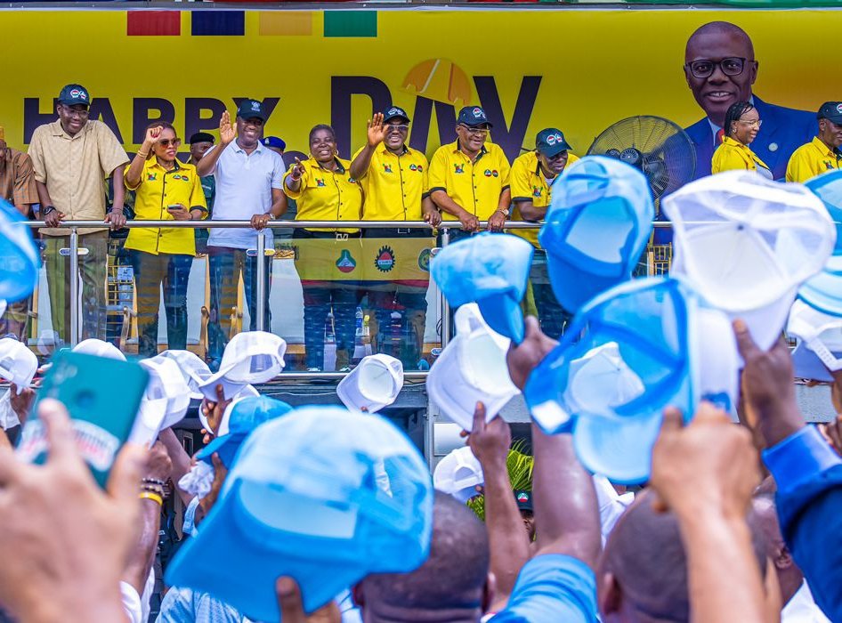 Lagos Deputy Governor, Dr. Kadri Obafemi Hamzat, representing Governor Sanwo-Olu at the Workers' Day event