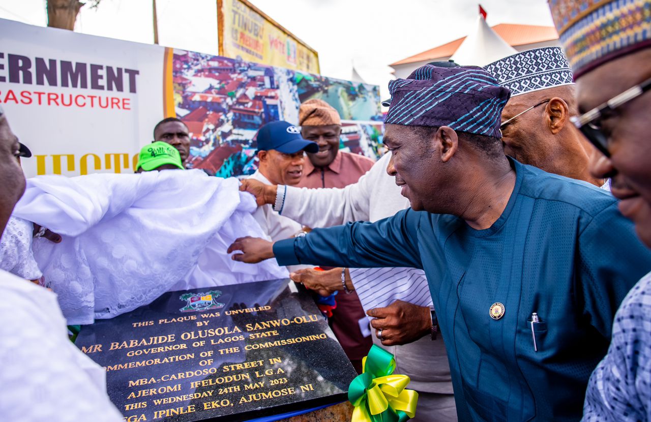 Lagos State Deputy Governor, Dr. Obafemi Hamzat, representing Governor Babajide Sanwo-Olu during commissioning of a project on Wednesday, May 24, 2023