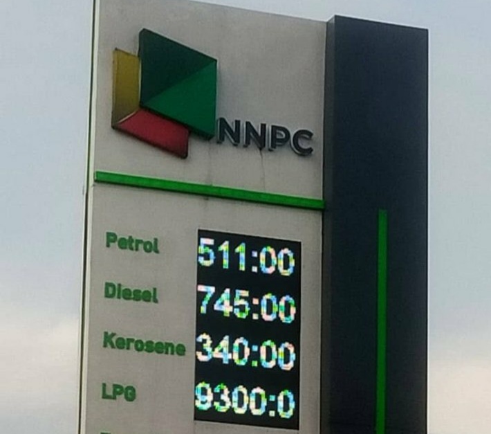 An NNPC outlet where fuel price is set at N511