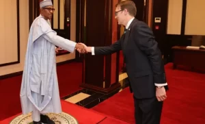 Buhari receiving British High Commissioner to Nigeria