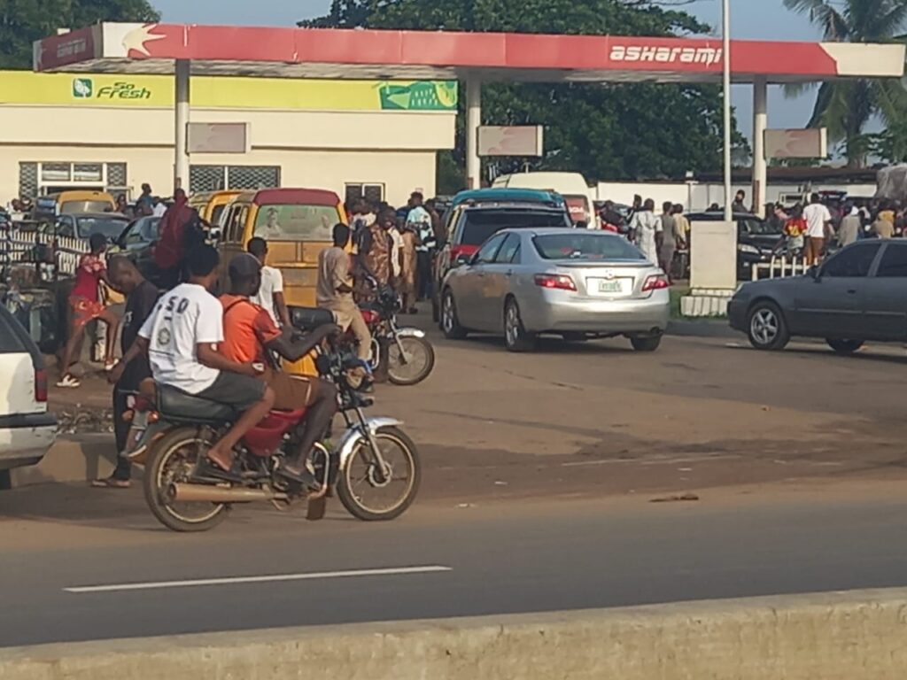 An Asharami filling station with queues in Lagos on Monday, May 29, 2023