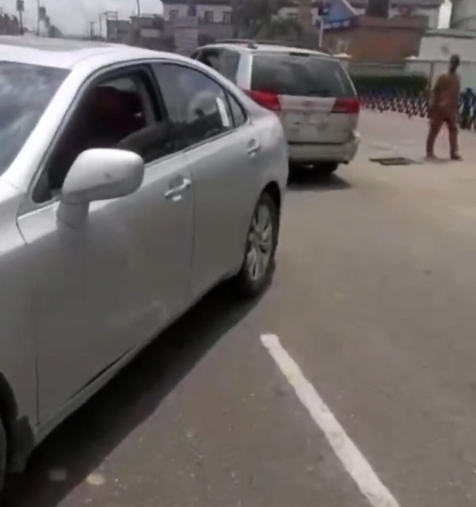 The car was driving against traffic and was abandoned as Lagos police officers closed in