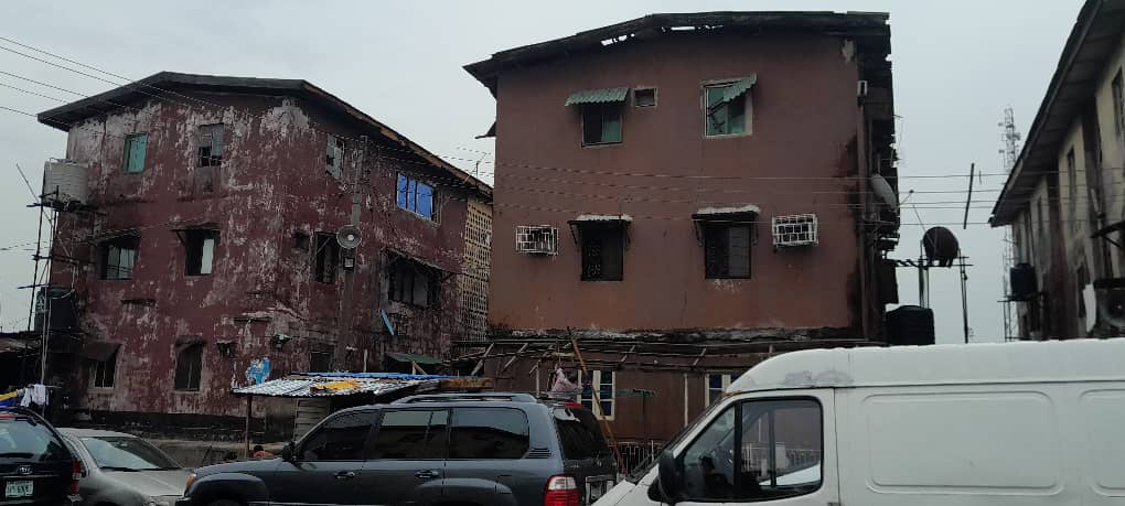Some of the distressed buildings identified for demolition in Adeniji-Adele Housing Estate, Lagos 