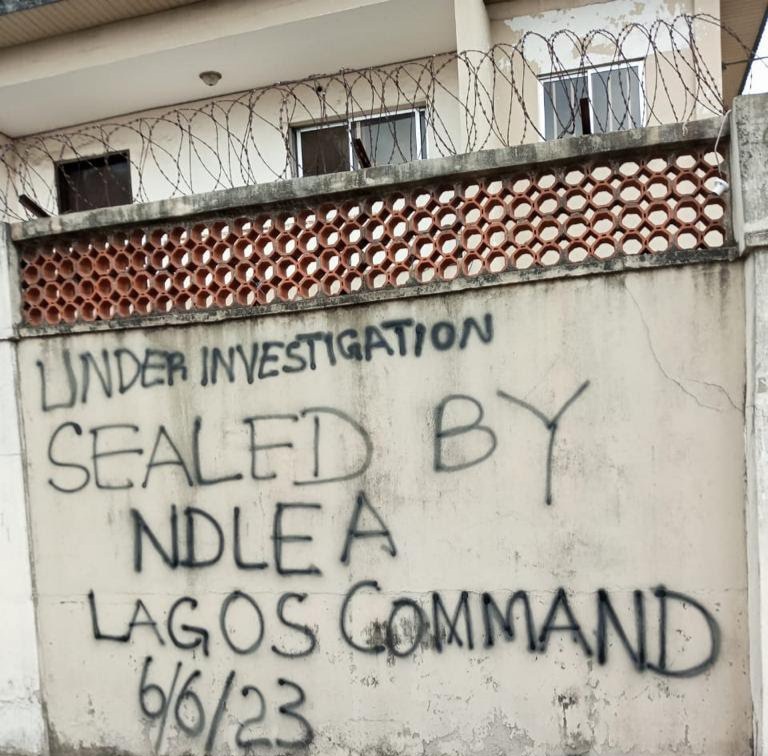 The house hosting the busted meth lab in Ikeja, Lagos