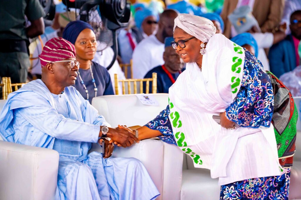 Lagos State Governor Babajide Sanwo-Olu and Chief (Mrs) Folasade Tinubu-Ojo