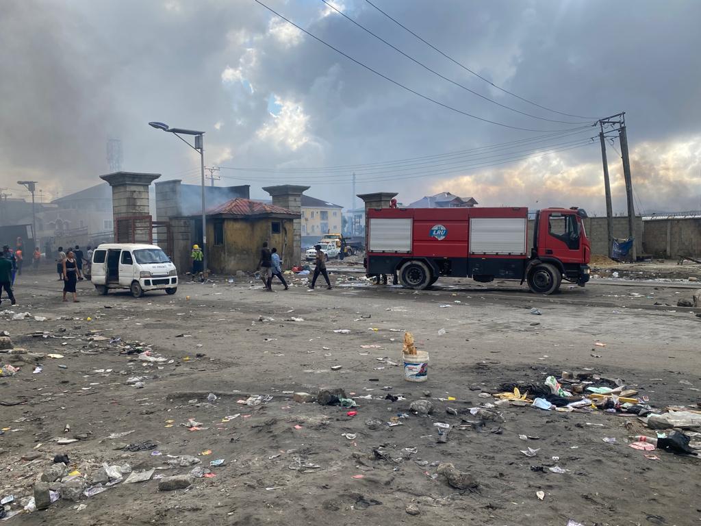 The Lagos Environmental Task Force officers cleared Shanties at Lekki Coastal Road on Monday, June 27, 2023