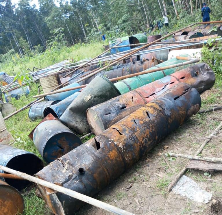 Troops destroyed the oil refinery in Delta State