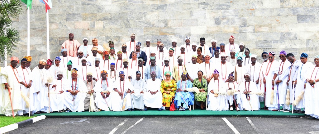 Lagos State Governor, Babajide Sanwo-Olu and the Lagos Council of Obas and Chiefs