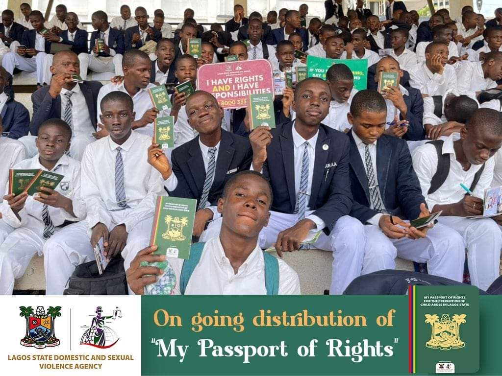 Lagos DSVA distributes booklets of "My Passport of Rights" to King College students in Lagos