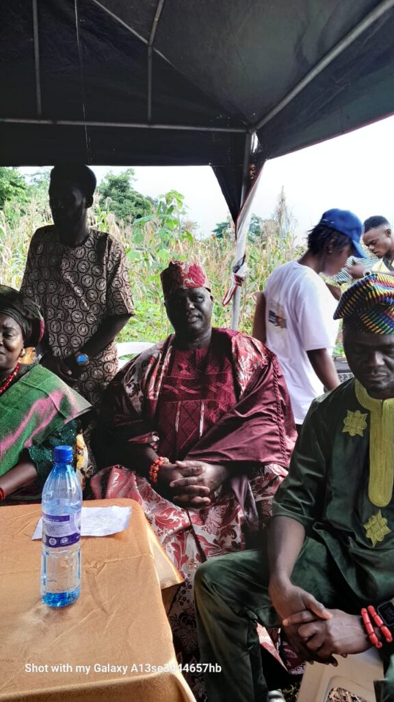 Funmi Abiodun Findo, the founder of Findobat Holdings Corporation, at the foundation-laying ceremony for the Findo Multipurpose Building project in Ijebu-Jesa