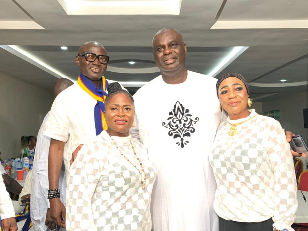 Funmi Findo with his old schoolmates at the All-White Old School Disco Party