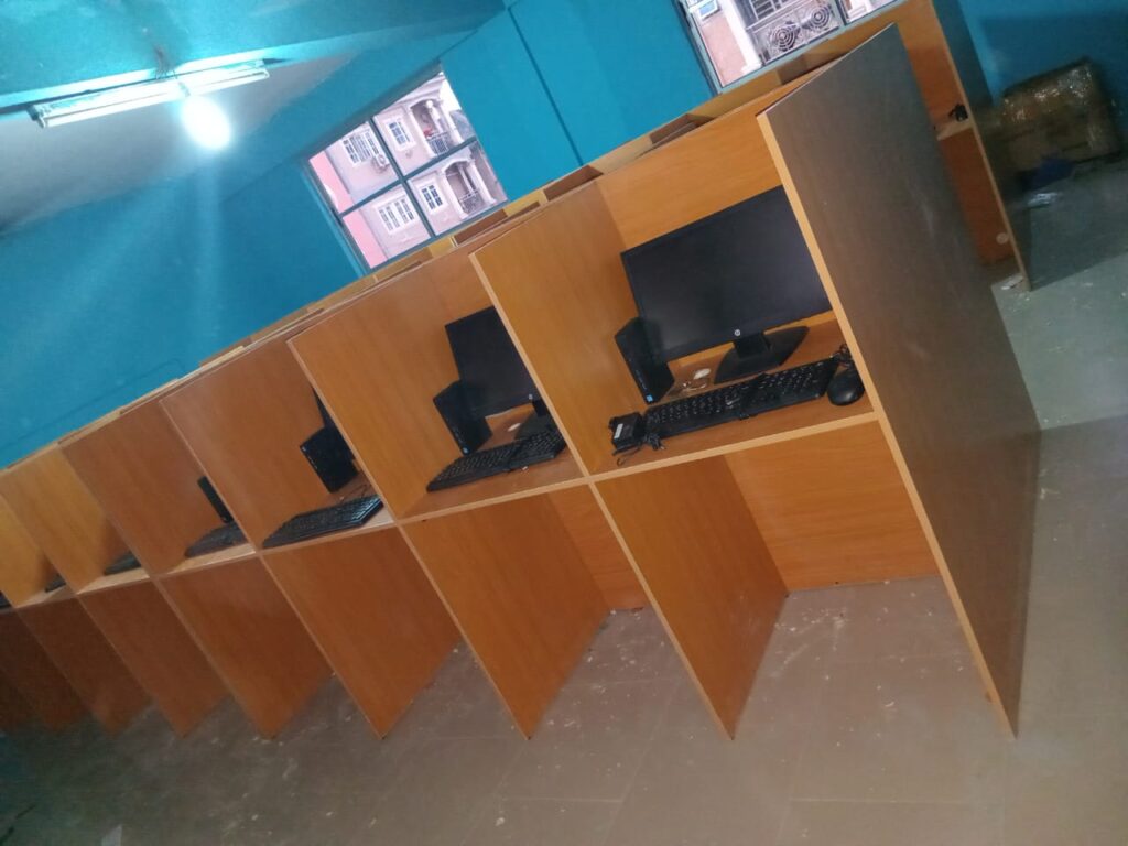 The computer lab at St. John School, Aroyolo