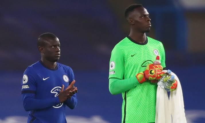 Ex-Chelsea teammates Ngolo Kante and Edouard Mendy