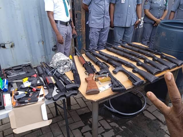 Customs seized a cache of arms at two Lagos ports, Tin-Can, and Port and Multi-Purpose Terminals (PTML) ports