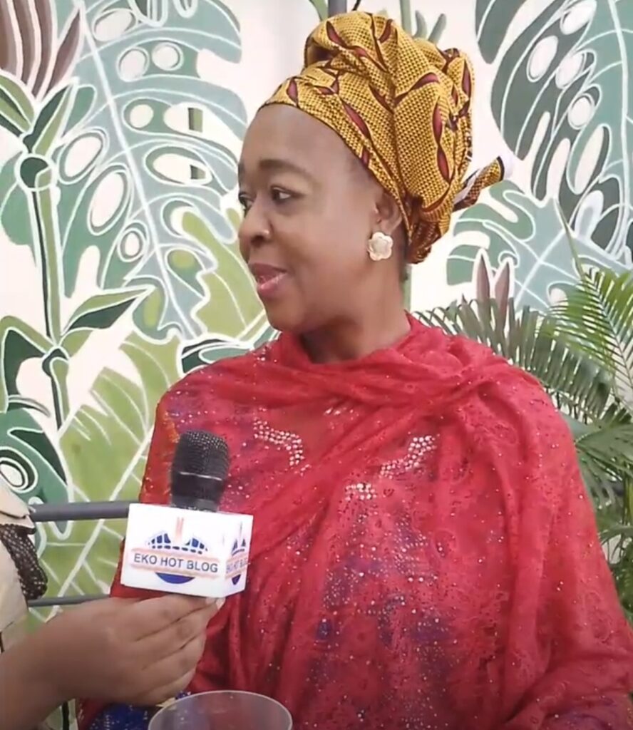 Mrs Zainab Amos speaking to Eko Hot Blog at the reception held in honour of the new Minister of State for Health and Social Welfare, Dr. Tunji Alausa