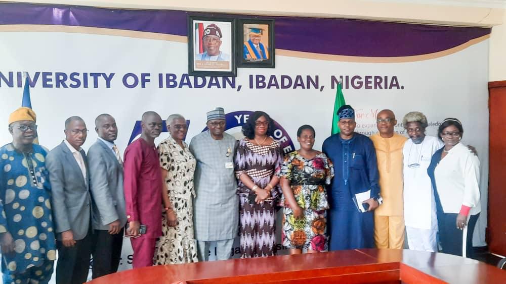 NIDCOM officials, including Chairman, Abike Dabiri-Erewa and UI Management Staff, including Vice-Chancellor, Prof. Kayode Adebowale, during the signing of the MoU