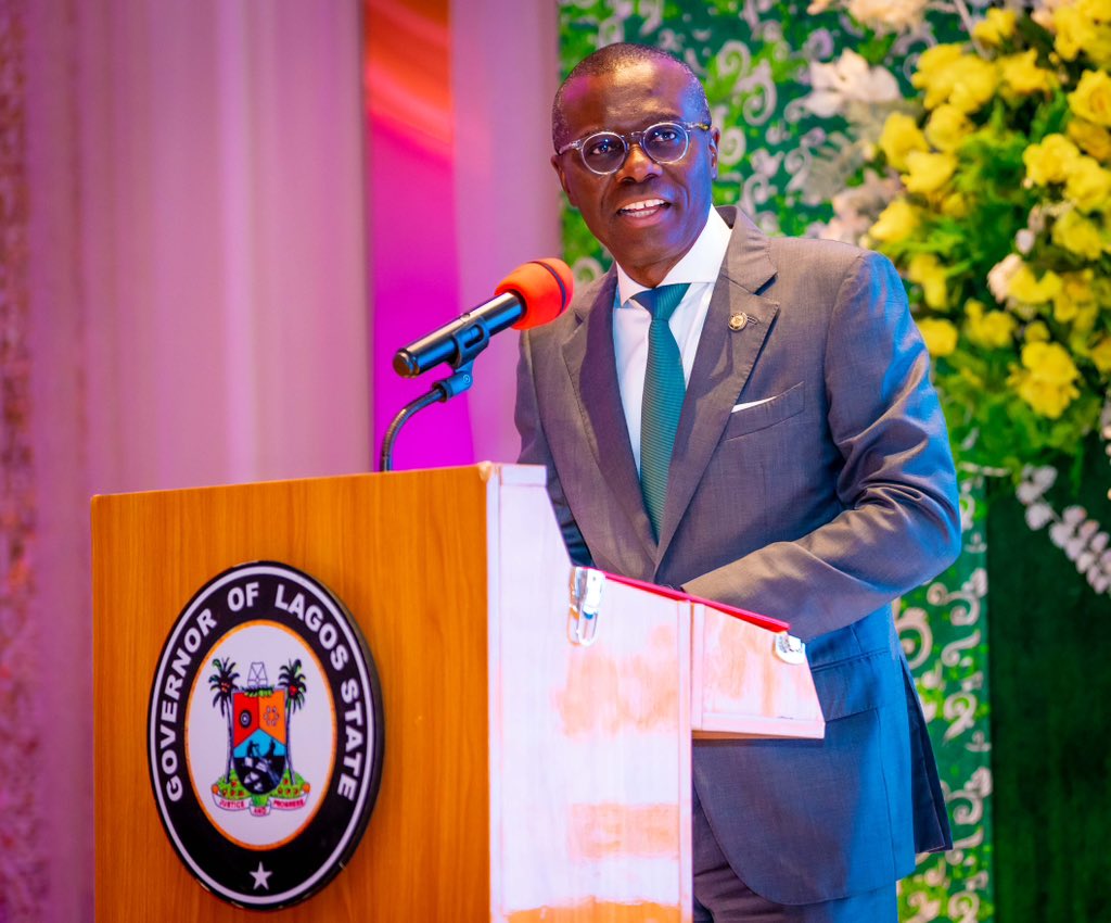 Lagos State Governor, Babajide Sanwo-Olu, speaking at the event