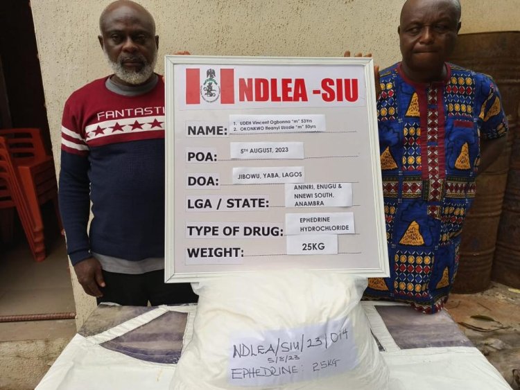 Drug suspects Udeh Vincent Ogbonna and Okonkwo Ifeanyi Uzozie