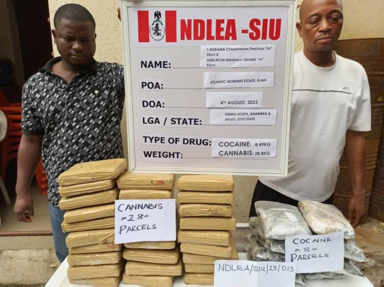 Drug suspects Nurama Chinemelum Precious, 32, and Adelakun Ilelabayo Oluade, 55.
