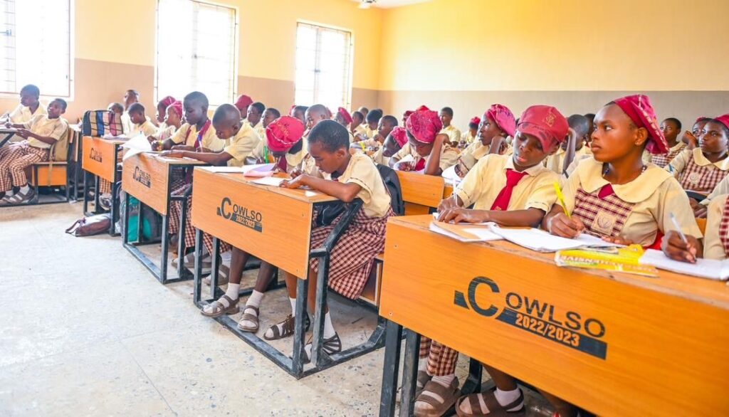 Students in one of the classrooms at Ogombo Senior Secondary School