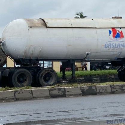 The gas truck involved in the leakage