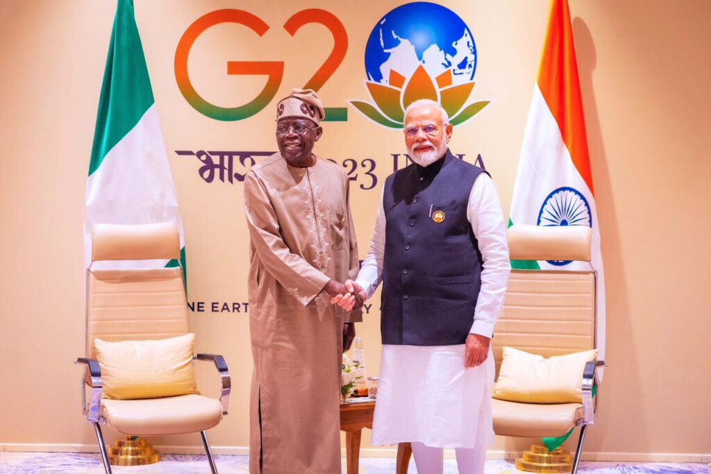 President Bola Tinubu and Indian Prime Minister, Narendra Modi