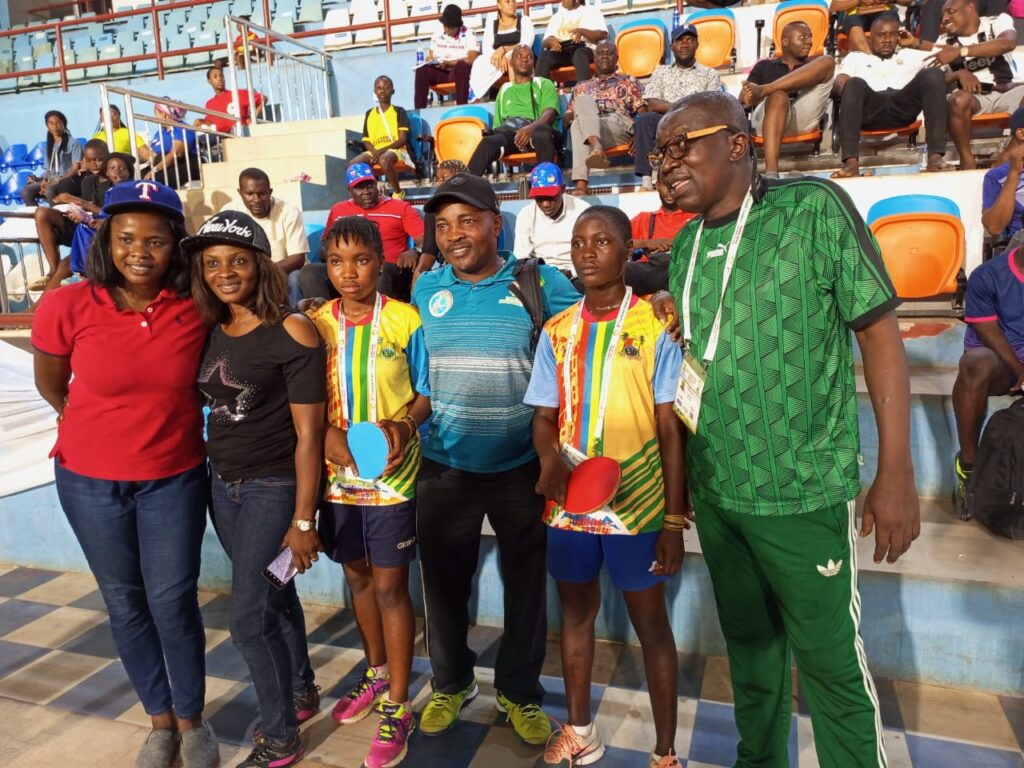Musbau Faizat and her partner Rabiu Aishat secured a gold medal for Team Lagos in Table Tennis at the National Youth Games, Asaba 2023