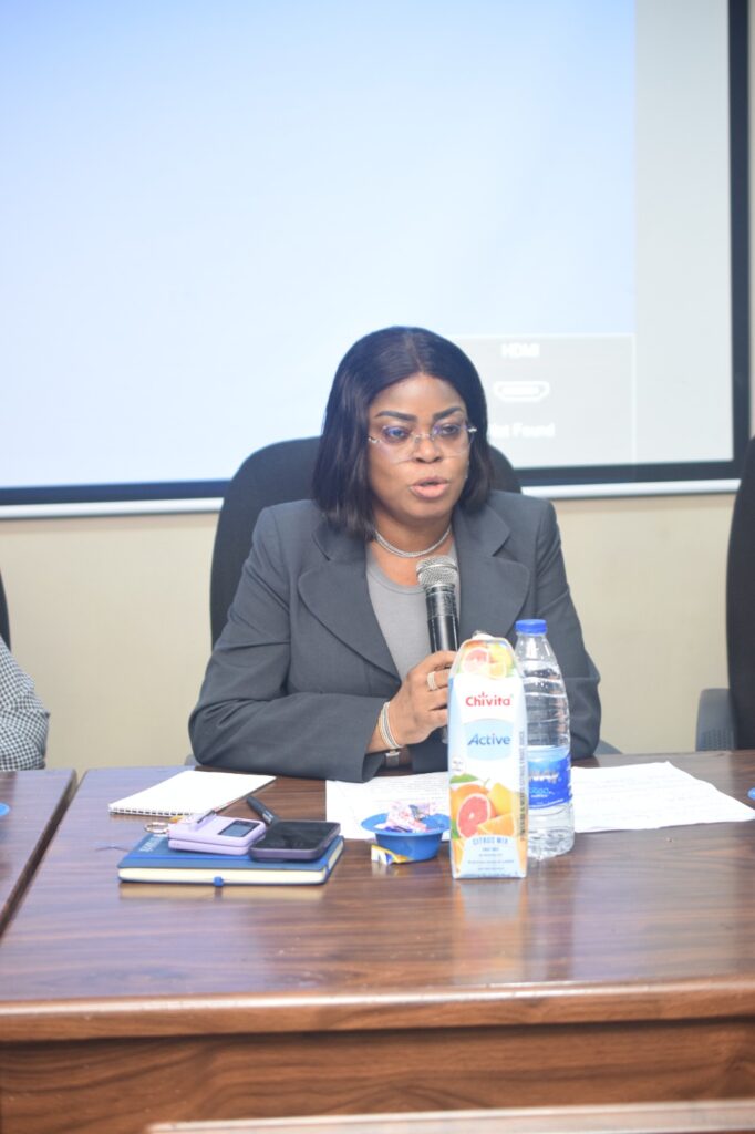 Permanent Secretary, Lagos Ministry of Youth and Social Development, Pharm (Mrs.) Toyin Oke-Osanyintolu, speaking at the event