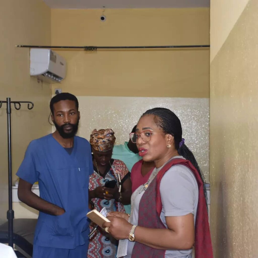 Mandate Secretary of FCT HSES, Dr Adedolapo Fasawe, at the Gwarinpa General Hospital