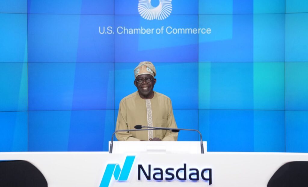 President Bola Tinubu at NASDAQ in New York