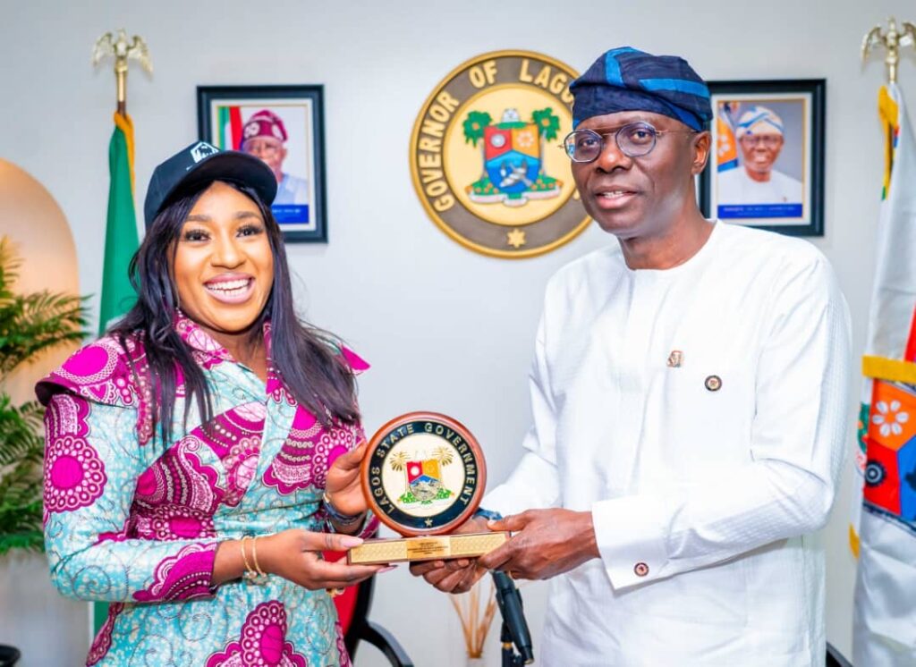 Minister for Humanitarian Affairs and Poverty Alleviation, Dr. Betta Edu and Lagos State Governor Babajide Sanwo-Olu